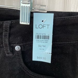 NWT Loft black velvet pants 32/14 Petite